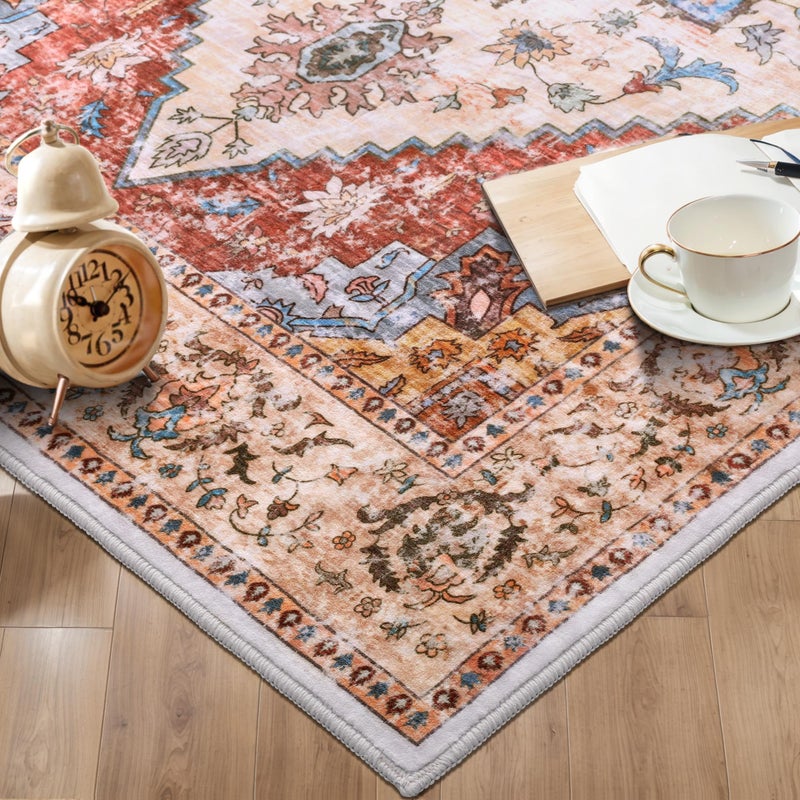 Ciicool Washable Runners Area Rug for Hallways, Ultra Soft 2'6 "x8' ft Boho Print Non-Slip Vintage Oriental Medallion Long Carpet for Kitchen Bedroom Laundry Bathroom - Image 5