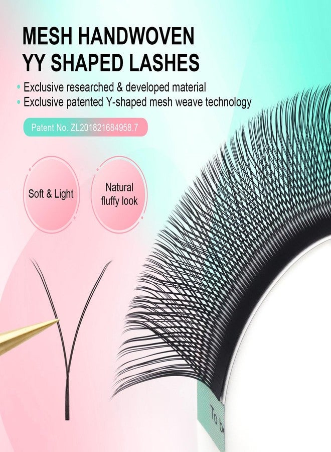 NAGARAKU yy Eyelash Extensions Supplies y lash 0.07mm C curl 10mm Premade Fans 4D Russian Volume Y Shape Faux Mink Matte 12 rows Cluster pre Fanned Wispies Crisscross Eye Lashes - Image 2