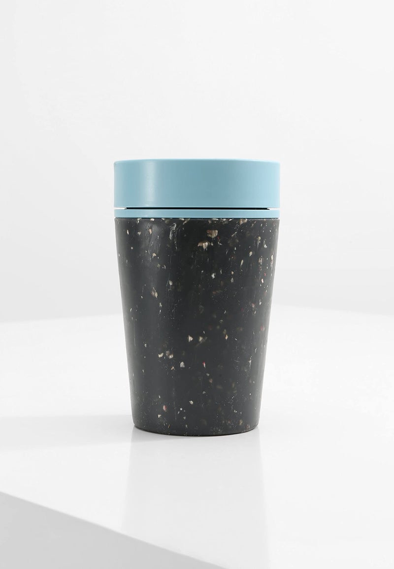Circular and Co Leakproof Reusable Coffee Cup 8oz/227ml - The World's First Travel Mug Made from Recycled Coffee Cups, 100% Leak-Proof, Sustainable & Insulated. (Black & Faraway Blue) - Image 2