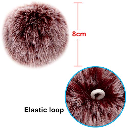 BQTQ (BQTQ 26 Pieces Faux Fur Pom Poms DIY Fluffy Faux Fur Pom Pom with Elastic Buckle for Bag Accessories Gloves Scarf Keychain (13 Colours) - Image 3
