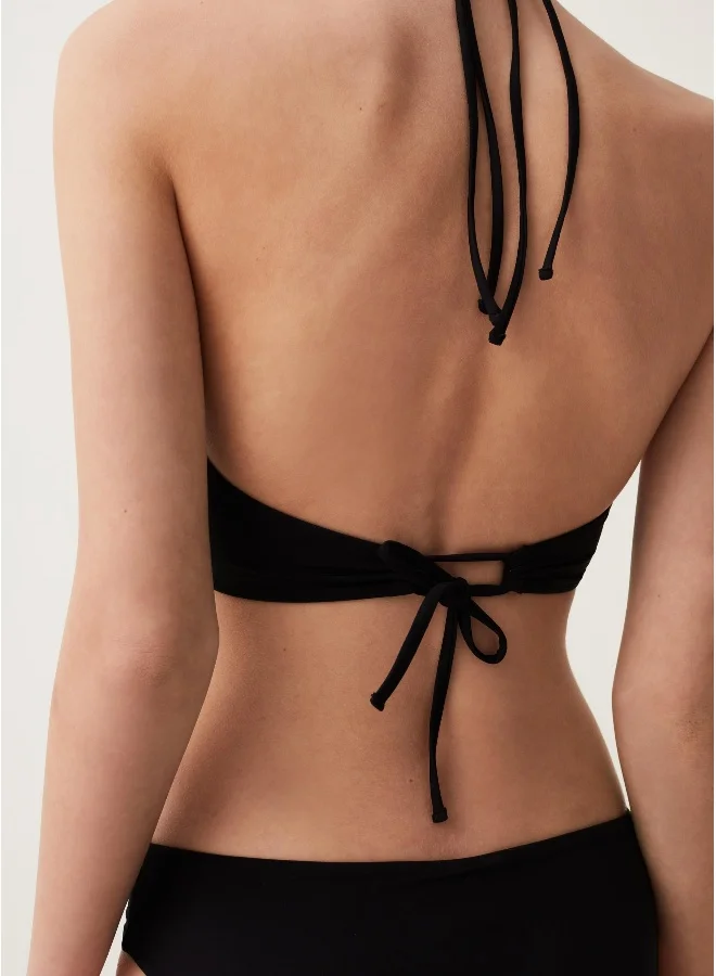 او في اس Ovs Triangle Bikini Top With Contrasting Details