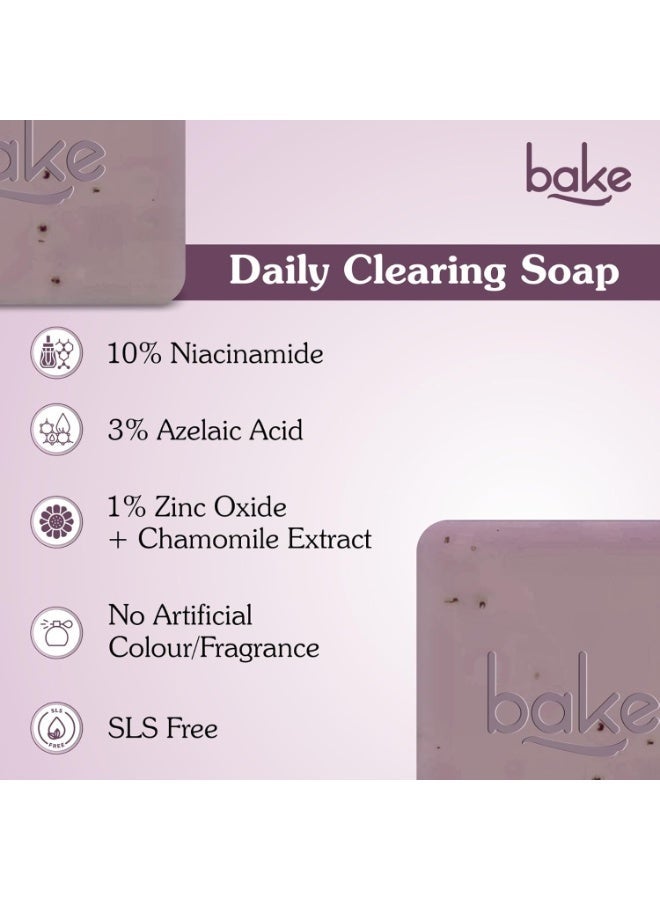 خبز صابون BAKE العلاجي المقشر: 10% نياسيناميد + 3% حمض الأزيليك (عبوة من قطعتين بوزن 200 جم) | لعلاج حب الشباب في الجسم والظهر | يقلل من مظهر "ساقي الفراولة" | يخفف البقع الداكنة | تركيبة لا تسبب الجفاف | مناسب للرجال والنساء | 100 جم × 2 - Image 4