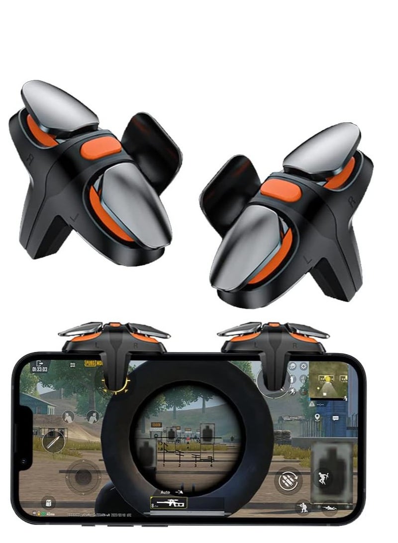 PUBG Mobile Trigger Game Controller 4 Triggers L1R1 L2R2, Gaming Joystick Gamepad Compatible with Mobile Phone Android iPhone iOS ,Compatible with 3-15mm thick phone - Image 1