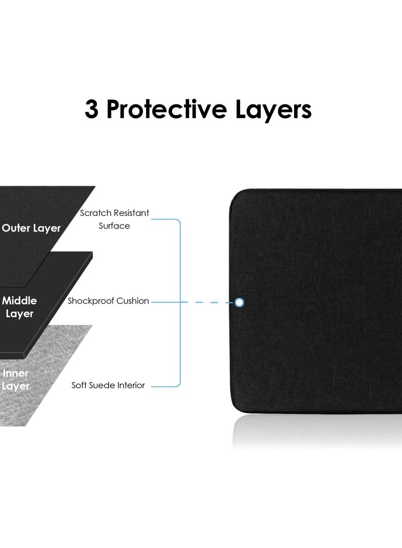 12-12.5 Inch Sleeve Case Cover Canvas Laptop Tablet Protective Bag for 12.3-Inch Microsoft Surface Pro 4/Pro 5 (2017)/ Pro 6 (2018-2019)/Pro 7 (2019 2020) & MacBook 12" Air 11.6" (Black) - Image 2