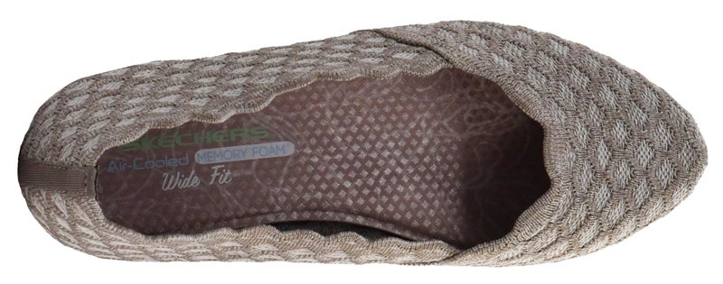 Skechers womens Cleo - Honeycomb Ballet Flat, Dark Taupe, 8.5 US - Image 5