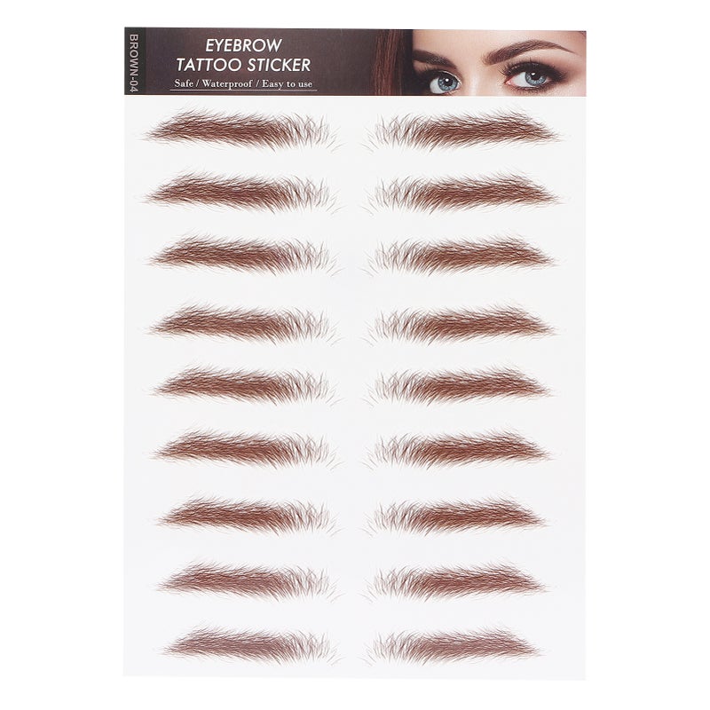 Professional Waterproof Eyebrow Tattoo Sticker Eyebrow Transfer Sticker for WomenBROWN-04 - Image 1
