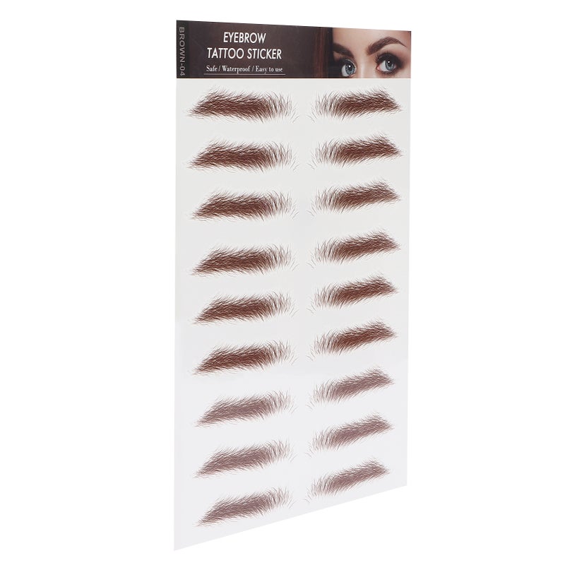 Professional Waterproof Eyebrow Tattoo Sticker Eyebrow Transfer Sticker for WomenBROWN-04 - Image 2