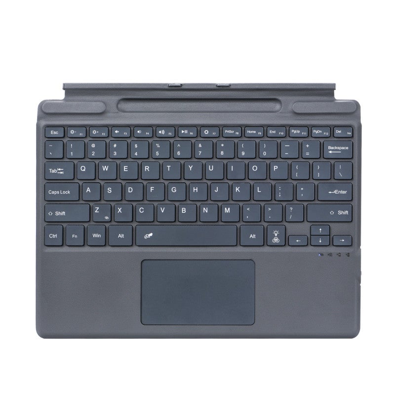 Bluetooth Keyboard: Dark Grey 7 Vibrant Backlight Colors Ergonomic Silent Design - Detachable Magnetic Compact Wireless Keyboard With Palm Rejection Multi-Touch Trackpad For Tablet Work Entertainment - Image 2
