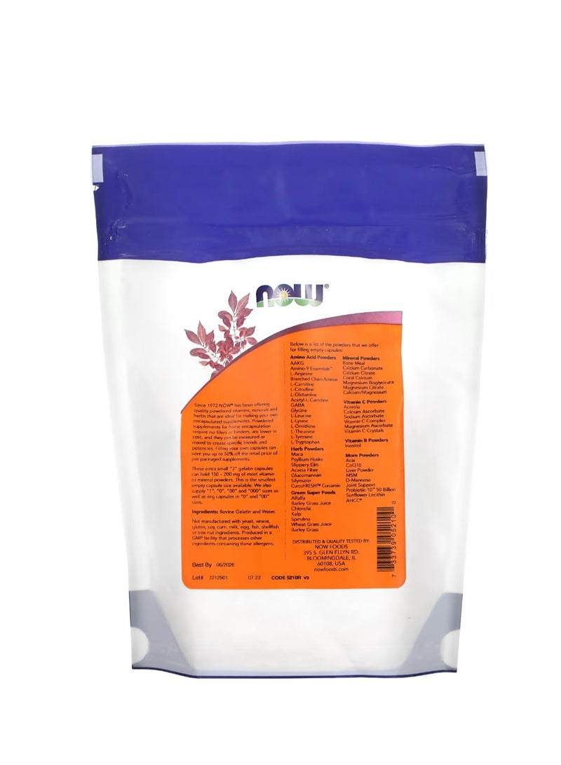 now "3" Gelatin Caps Extra Small Size Approx 1000 Empty Gelatin Capsules 1.69 oz (48 g) - Image 2