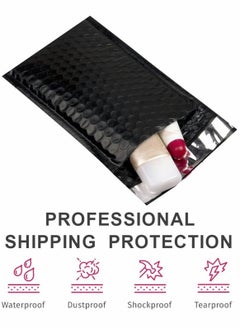 Y&D 50 Piece Poly Bubble Mailers Padded Envelope Out Bags Cushioned Pouches for Shockproof Shipping Packaging Moving 20x15cm, Black  - Image 3