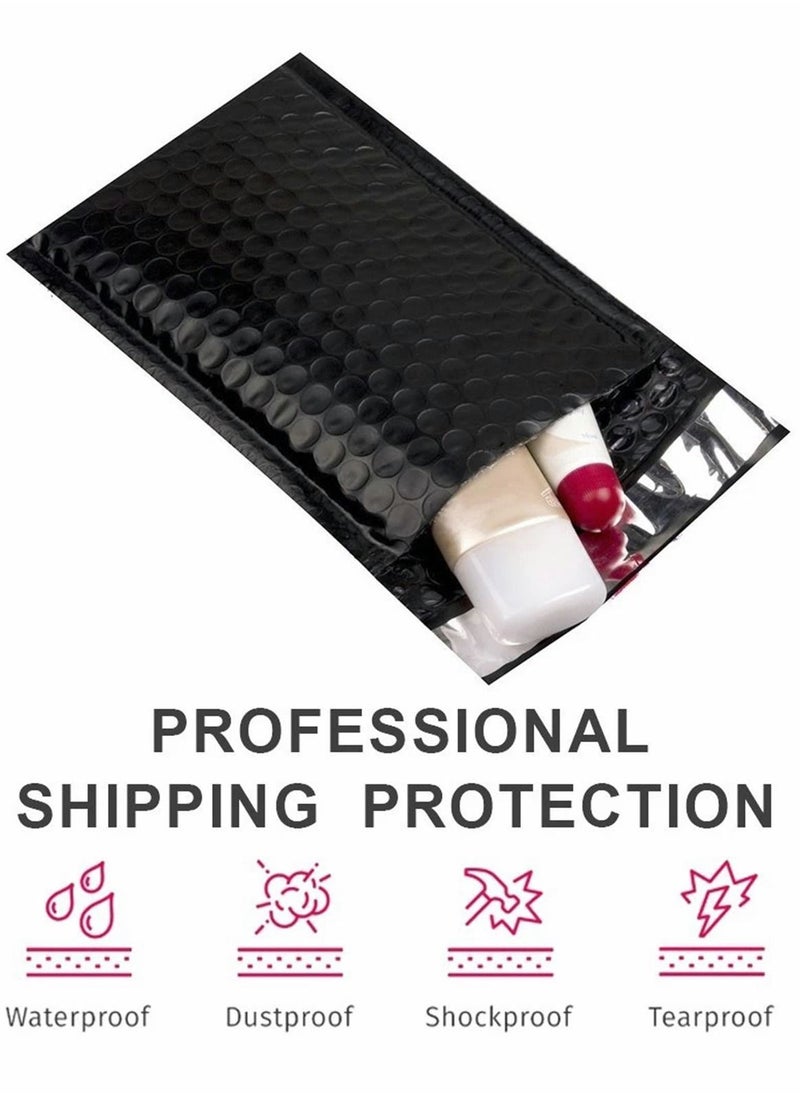 Y&D 50 Piece Poly Bubble Mailers Padded Envelope Out Bags Cushioned Pouches for Shockproof Shipping Packaging Moving 20x15cm, Black  - Image 3