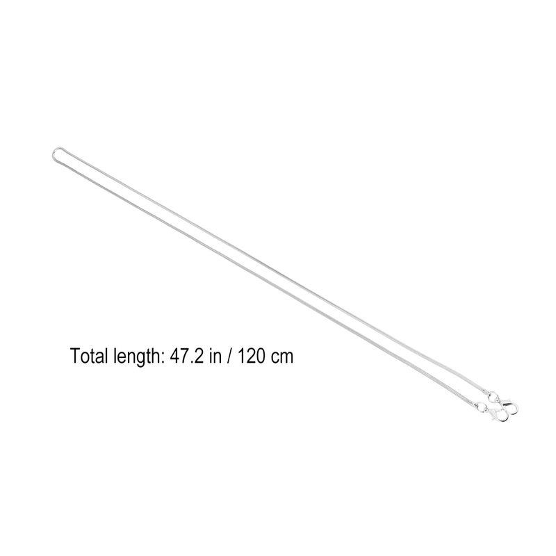 3.2mmx120cm Women Silver Iron Bag Chains Bag Straps with Buckles Replacement Accessories for Purse Handbag Shoulder Bag - Image 2
