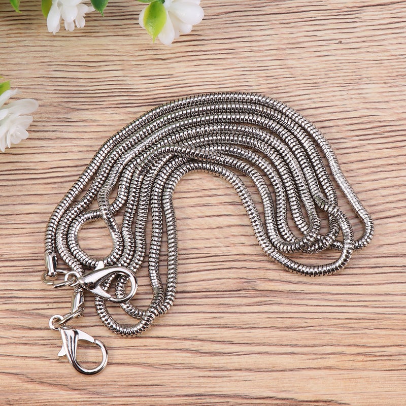 3.2mmx120cm Women Silver Iron Bag Chains Bag Straps with Buckles Replacement Accessories for Purse Handbag Shoulder Bag - Image 3