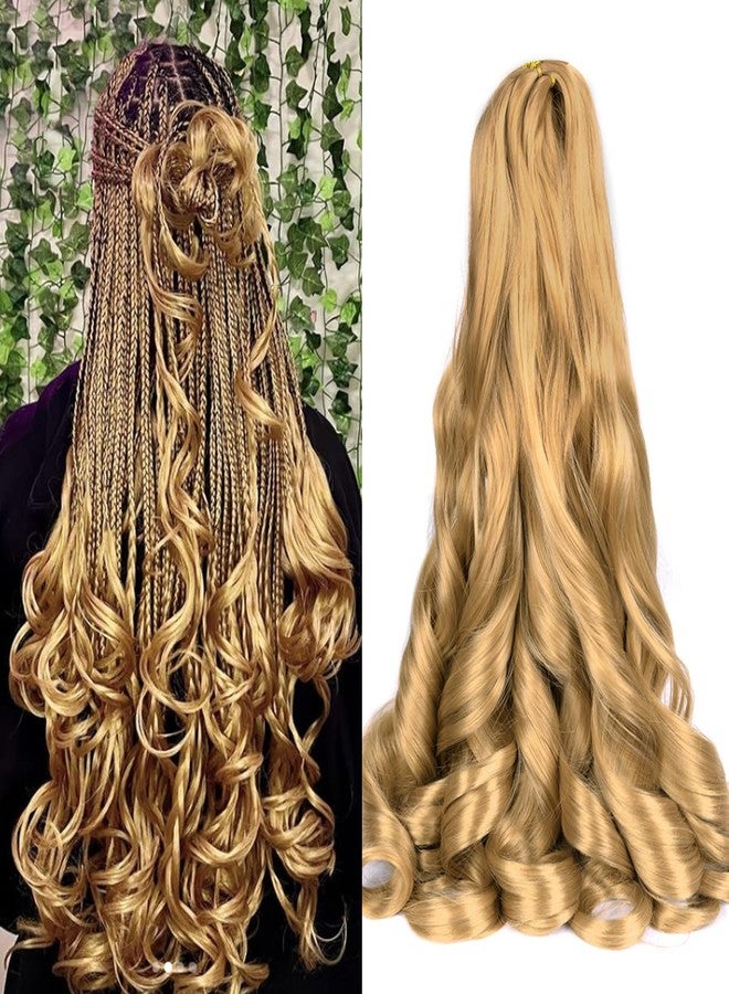 Luoyudu Curly Braiding Hair 24 inch Loose Wavy 8 Pack Bouncy French Curly Braiding Hair extensions 75g/Pack 27# French Curls Synthetic Crochet Hair Extensions(24 Inch,8 Packs,27#) - Image 1