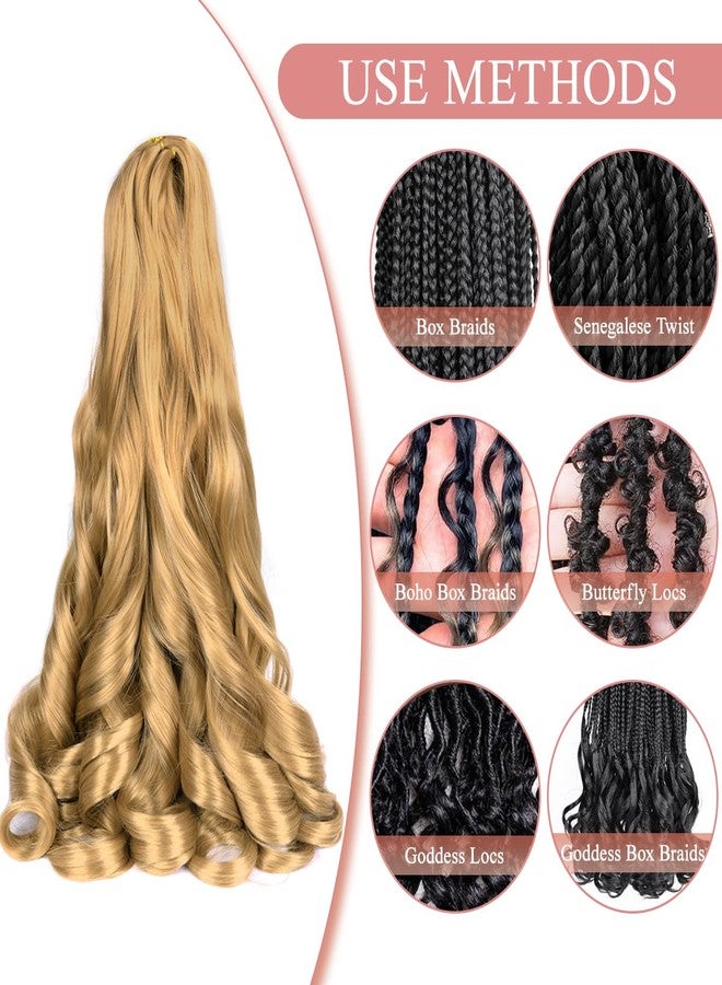Luoyudu Curly Braiding Hair 24 inch Loose Wavy 8 Pack Bouncy French Curly Braiding Hair extensions 75g/Pack 27# French Curls Synthetic Crochet Hair Extensions(24 Inch,8 Packs,27#) - Image 5