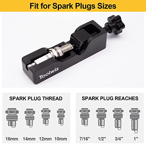 Toolwiz Spark Plug Gap Tool with 32 Blade Steel Feeler Gauge, Universal Gapping Tool for Most 10mm 12mm 14mm 16mm Thread Spark Plugs, Black - Image 5