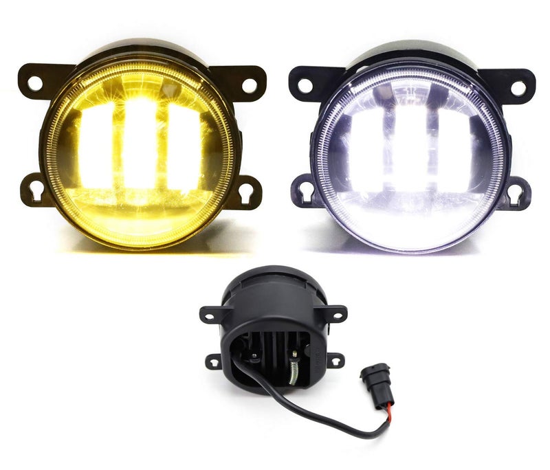iJDMTOY Clear Lens 6000K White/2500K Yellow Dual Color 20W High Power LED Fog Light Assembly Compatible With Acura Honda Nissan Subaru Land Rover Suzuki, etc - Image 2