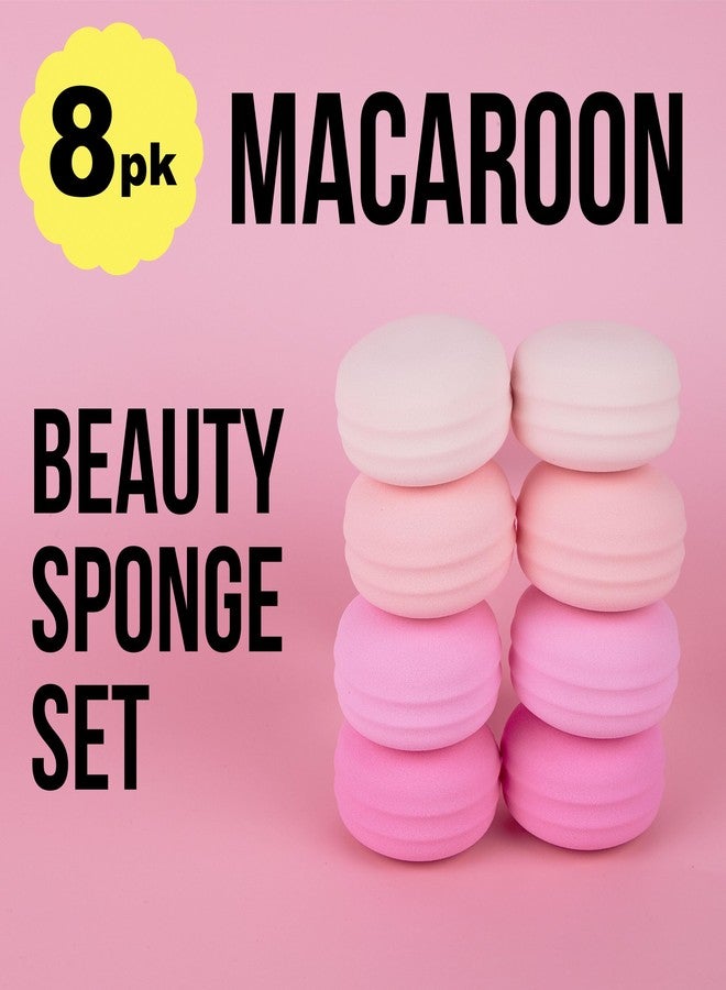 FOREVER 21 Macaroon Beauty Sponge Set - 8pc Makeup Applicators For Blending & Mattifying - Pink Macaron Beauty Blender Makeup Sponge Collection - Image 2