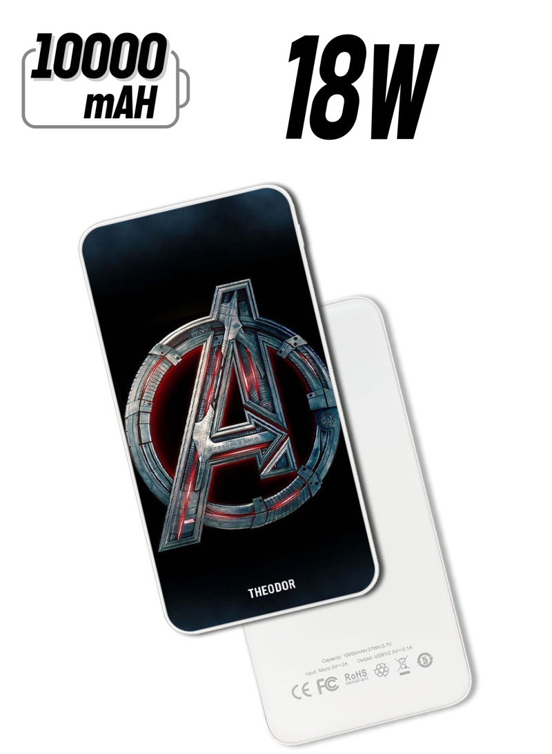 Theodor 10,000 mAh Super Fast Charging Ultra Compact Power Bank with Quick Charge & Power Delivery, Portable Charger For iPhone and Android Aven - Image 1