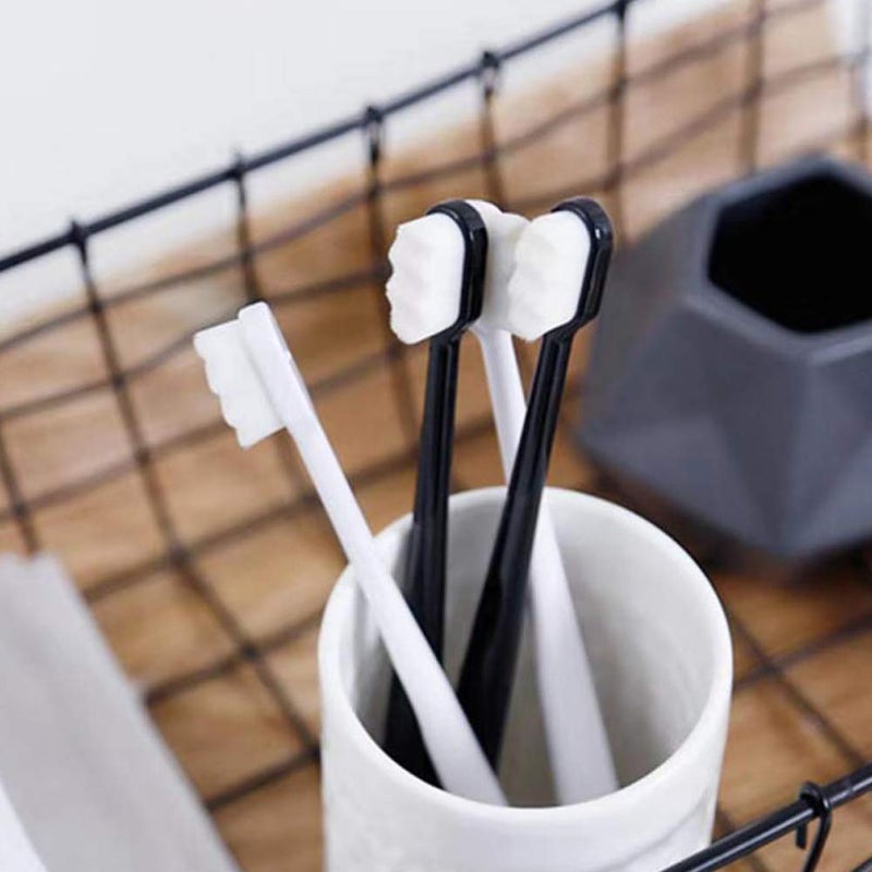 Generies 2 Pcs/Pack For Couple 10000 Hairs Manual Toothbrush Ultra-Fine Nanometer Dental Oral Care Whitening Deep Cleaning Tooth Sensitivity Adult Children Pregnant Woman Postpartum White And Black - Image 3