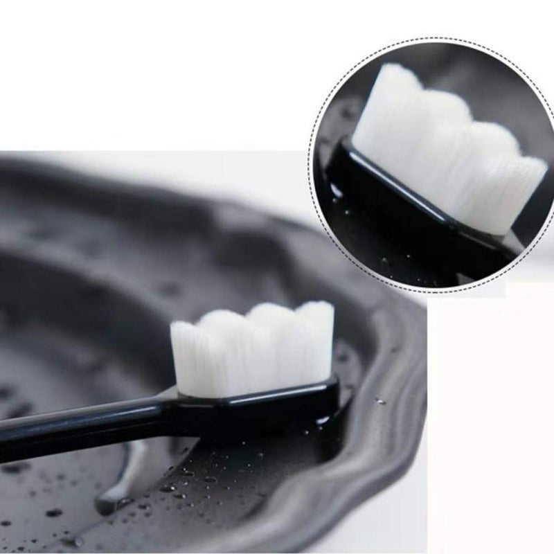 Generies 2 Pcs/Pack For Couple 10000 Hairs Manual Toothbrush Ultra-Fine Nanometer Dental Oral Care Whitening Deep Cleaning Tooth Sensitivity Adult Children Pregnant Woman Postpartum White And Black - Image 2
