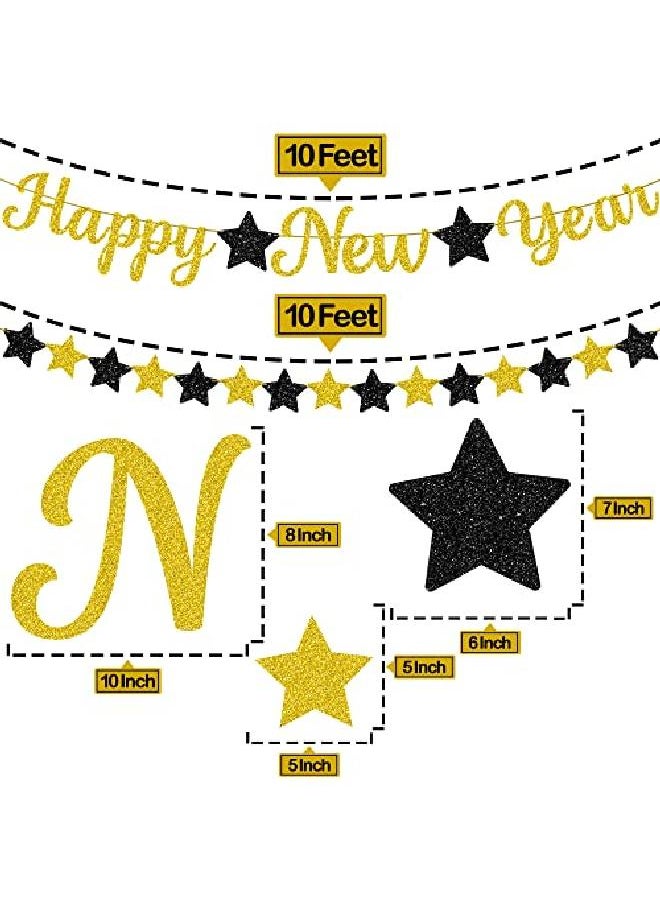KATCHON Big 10 Feet Glitter Happy New Year Banner No Diy 2 Strings | New Years Backdrop New Years Eve Party Supplies 2022 | Happy New Year Sign For Happy New Year Decorations 2022 | New Years Decorations  - Image 4