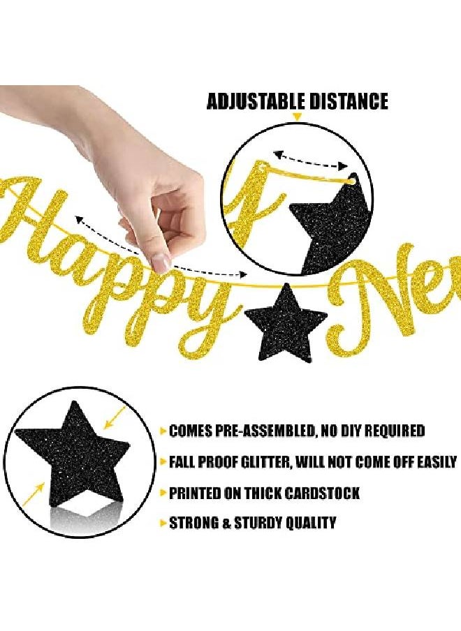 KATCHON Big 10 Feet Glitter Happy New Year Banner No Diy 2 Strings | New Years Backdrop New Years Eve Party Supplies 2022 | Happy New Year Sign For Happy New Year Decorations 2022 | New Years Decorations  - Image 5
