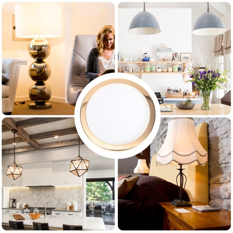 10 Piece Round Metal Dustproof Ceiling Lamp Shade Cover Set For Home Decor - Image 4
