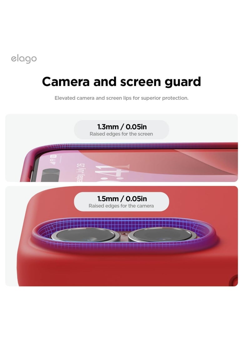 Compatible with iPhone 16 Case 6.1", Slim Liquid Silicone 3 Layers Full Covered Soft Gel Rubber Shockproof Phone Case, Protective Cover with Anti-Scratch Microfiber Lining (Red)