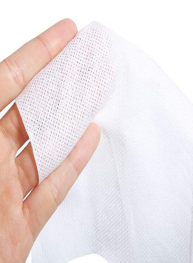 UPSTORE 100 قطعة من مناديل الوجه القابلة للاستخدام مرة واحدة من القماش غير المنسوج، مناديل قطنية ناعمة قابلة للاستخدام مرة واحدة، مناديل مبللة وجافة، مناديل تنظيف الوجه لإزالة المكياج - Image 2