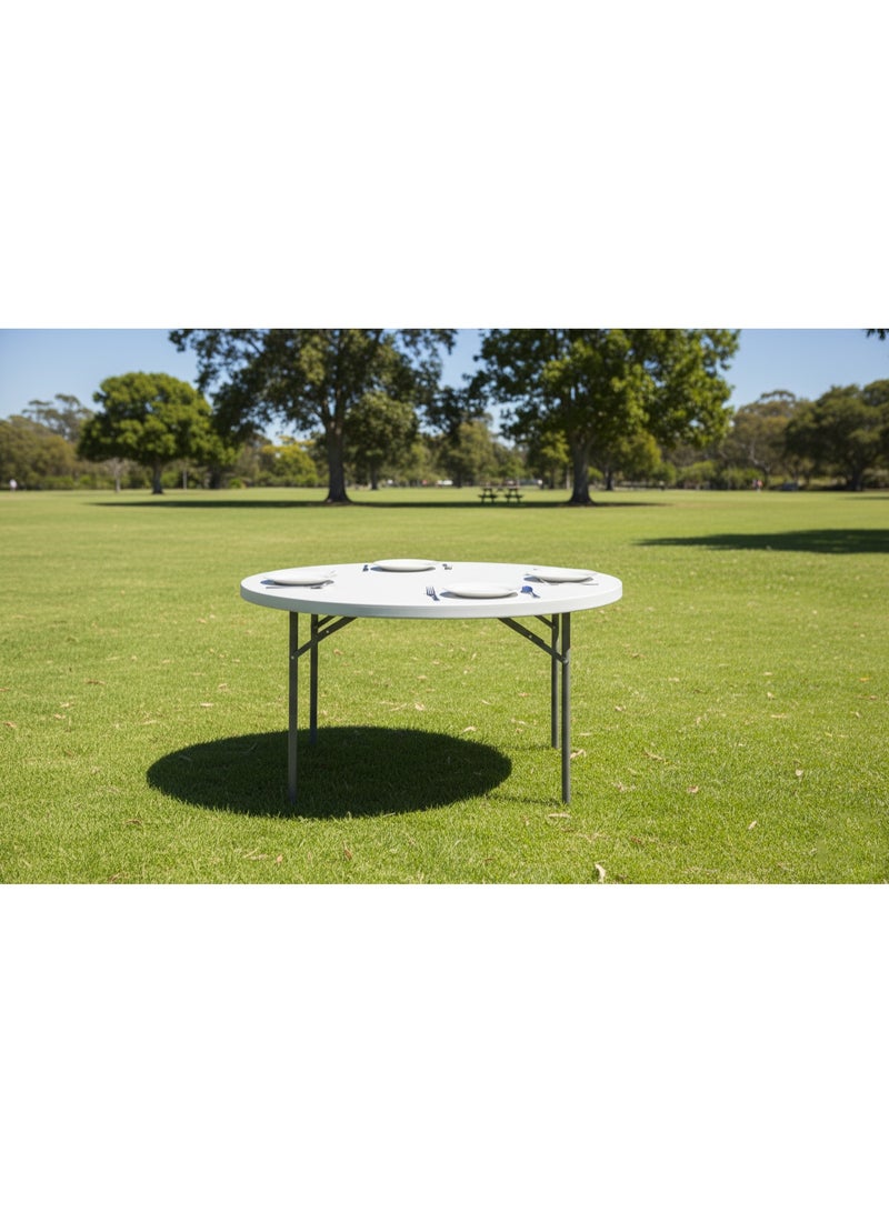 تالا طاولة دائرية قابلة للطي مقاس 120 سم – تصميم عملي ومتين للاستخدام الداخلي والخارجي - Image 2