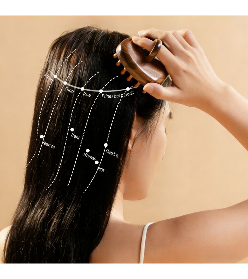 Brown Sandalwood Comb 30 Tooth Circular Massage Comb For Head Neck And Shoulder Massage Gift Box - Image 4
