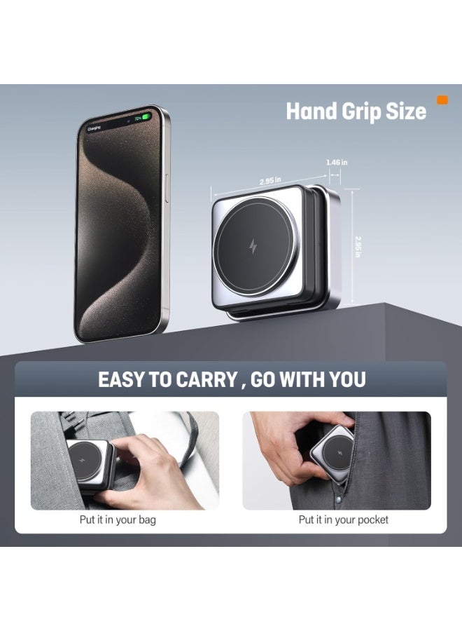 Taalk 3-in-1 Foldable Wireless Charging Station for iPhone, Apple Watch & AirPods – 15W Fast MagSafe Charger Dock Stand - Image 3