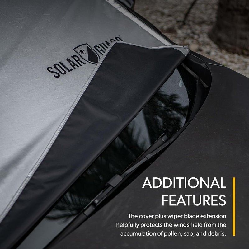 FrostGuard Sunshade for Car Windshield - Reflective Car Shades for Windshield, Blocks Damaging UV Rays - For Use on Front Window Exterior, Includes Security Flaps - Silver, Standard Size - Image 5