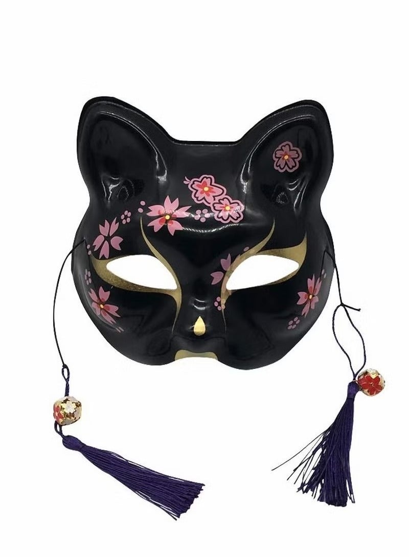 Fox Mask Cosplay for Costume,Animal Cosplay Kabuki Half Face Cat Masks Masquerade Party - Image 1