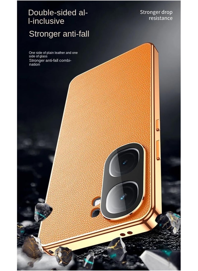 General - Case Compatible with IQOO NEO 9, Magnetic Adsorption Lens Protector 360 Full Body Aluminum Frame Premium Leather Hybrid Tempered Glass Cover for IQOO NEO 9 - Image 1