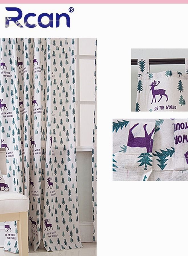 Rcan 1 Piece European Style Children's Room Cute Cartoon Printing Blackout Cotton Curtains School Dormitory Bedroom Living Room Balcony Small Window Blackout Cloth - Image 3