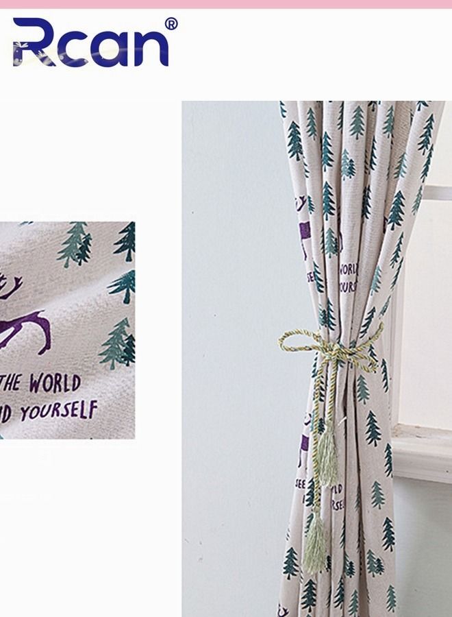 Rcan 1 Piece European Style Children's Room Cute Cartoon Printing Blackout Cotton Curtains School Dormitory Bedroom Living Room Balcony Small Window Blackout Cloth - Image 5