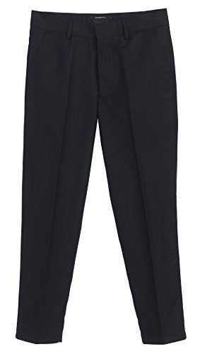Gioberti Boys Flat Front Dress Pants, Black, 6 - Image 3