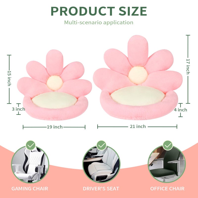 Ditucu Flower Shape Chair Pillow Cute Seat Cushion 19 inch Comfy Lazy Sofa Floor Pillows Dorm Seating for Bedroom Decor Pink - Image 3