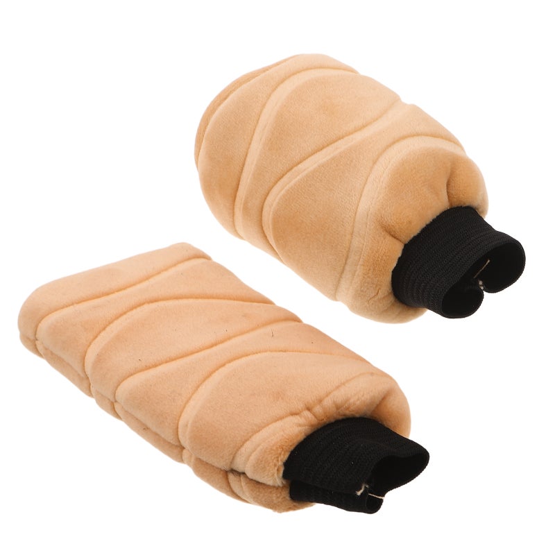 1 Set Handbrake Cover - Plush Winter Gear Shift Knob And Hand Brake Cover - Beige Lever Handle Protector Interior Accessories For Cold Weather - Image 1