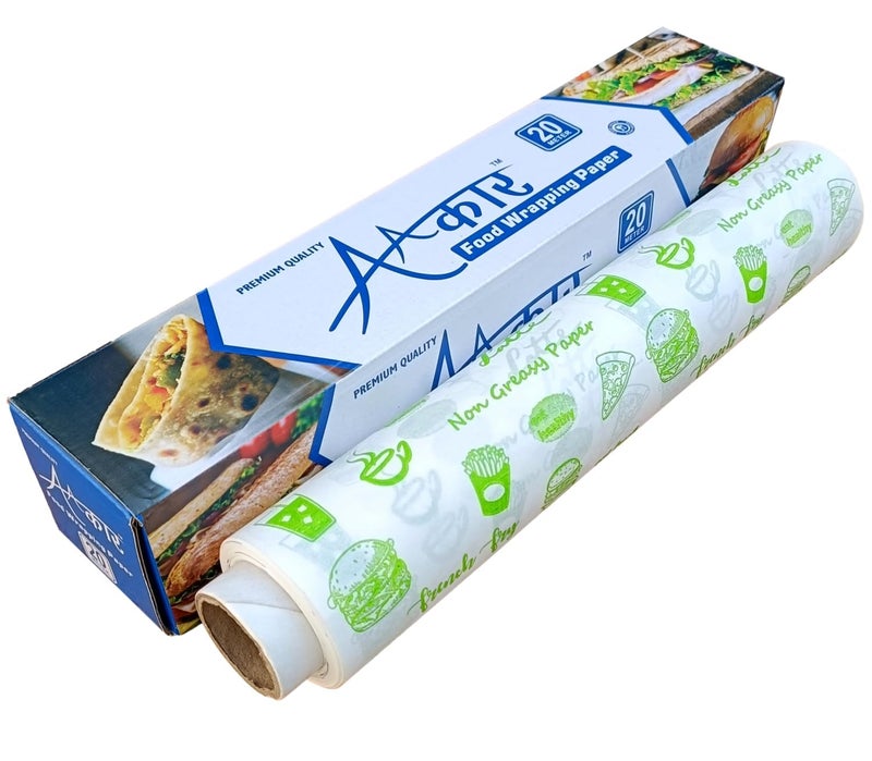 aakar 20 Meters Food Wrapping Butter Paper Parchement Paper (20 Meters Printed) - Image 1