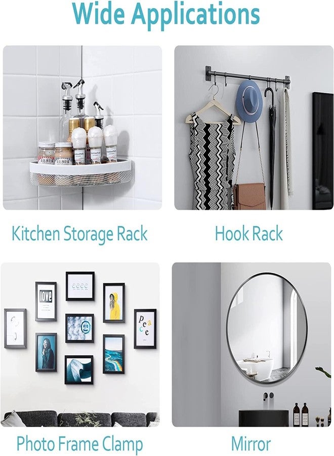 DEPOFF 20 Pcs Self Adhesive Screw Hooks for Hanging | Heavy Duty Adhesive Wall Hooks for Wall Heavy Items | Sticker Screw Wall Hook Without Drilling, Nail Free Wall Hooks for Clothes Towels & Home - Image 3