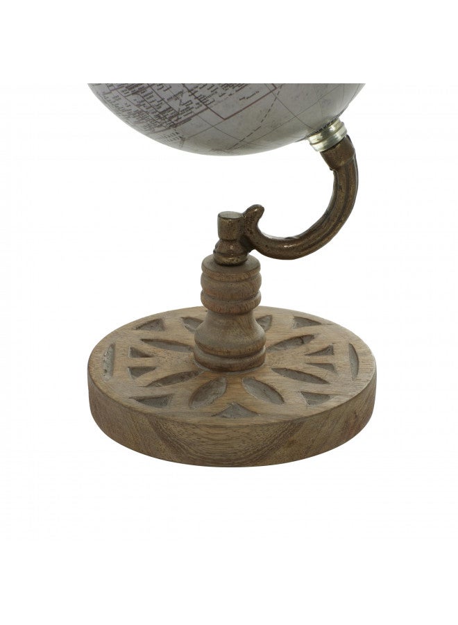 Deco 79 Wood Globe, 5" x 5" x 9", Beige - Image 2