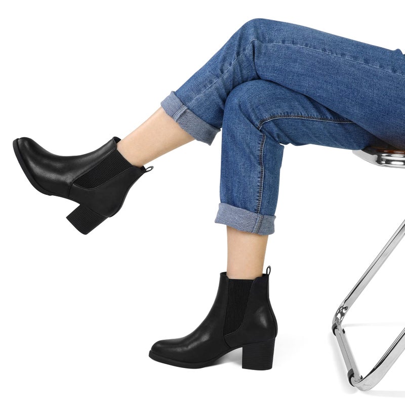 COASIS Women's Chelsea Boots Chunky Block Heel Slip On Ankle Boots with Elastic Sided Fall Booties - Image 5