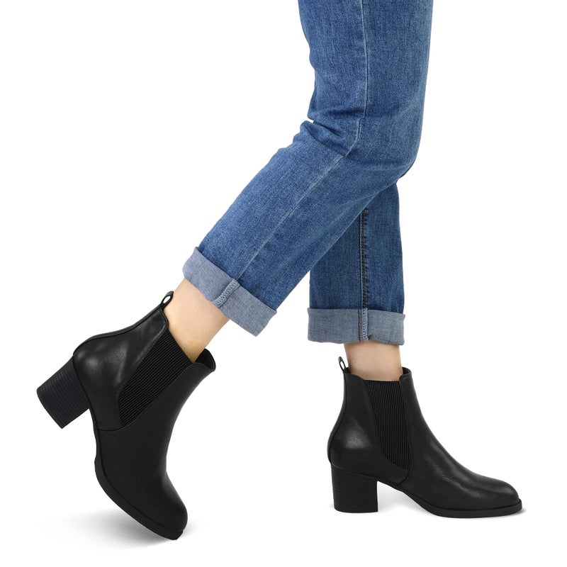 COASIS Women's Chelsea Boots Chunky Block Heel Slip On Ankle Boots with Elastic Sided Fall Booties - Image 2