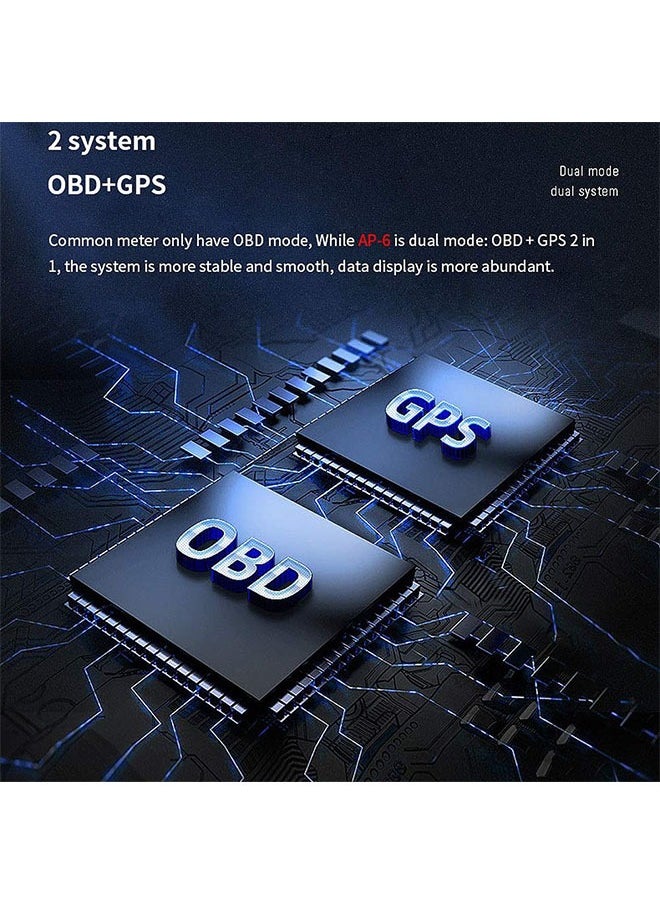 DAREU - Car HUD Head-Up Display – OBD2 & GPS Dual System, Digital Speedometer, Fault Code Reader, Real-Time Data, RPM, Water Temperature, Voltage, Fuel Monitoring, Overspeed & Brake Alarm, HD LCD Screen, Dashboard or Windshield Mounting - Image 1