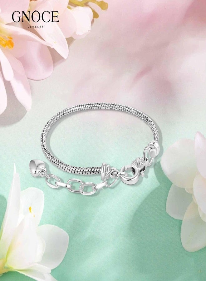 جنوس سوار GNOCE قابل للتعديل مع سلسلة أمان، مصنوع من الفولاذ المقاوم للصدأ، بتصميم سلسلة ثعبان، سوار معدني أساسي مزين بتعليقة على شكل قلب، سوار بولو يمكنك صنعه بنفسك - Image 5