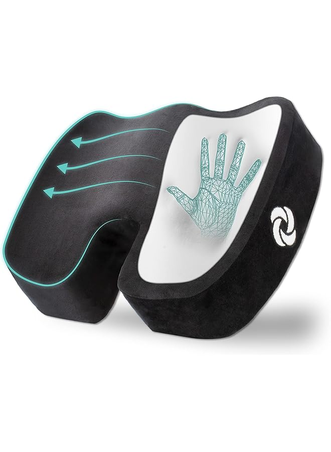 Samsonite , Orthopedic Seat Cushion For Office Chair Or Car Seat [High Grade - Memory Foam], Versatile Supportive Pillow With Soft Plush Cover [2.75" Thickness], Black - Image 1