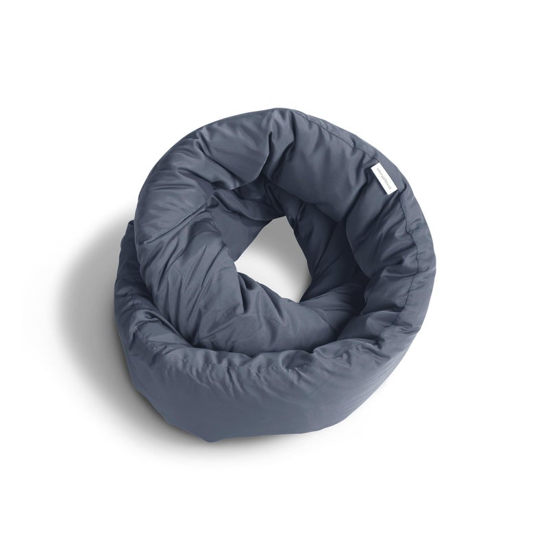 Huzi Infinity Pillow Travel Neck Pillow Versatile Soft 360 Support Scarf Machine Washable Home Travel Flight Road Trips Airplane Sleeping Midnight Grey